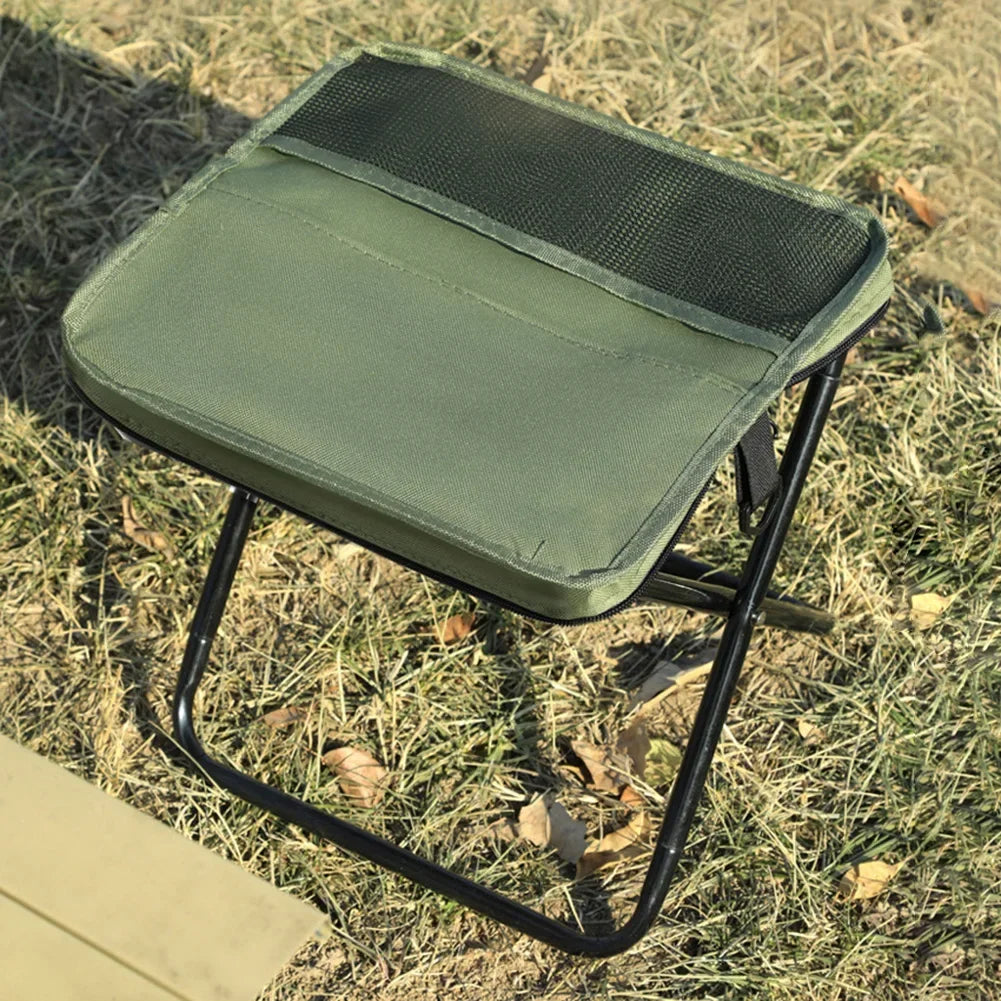 Foldable Camping Stool - Portable Backpack Chair for Outdoor Fishing Travel