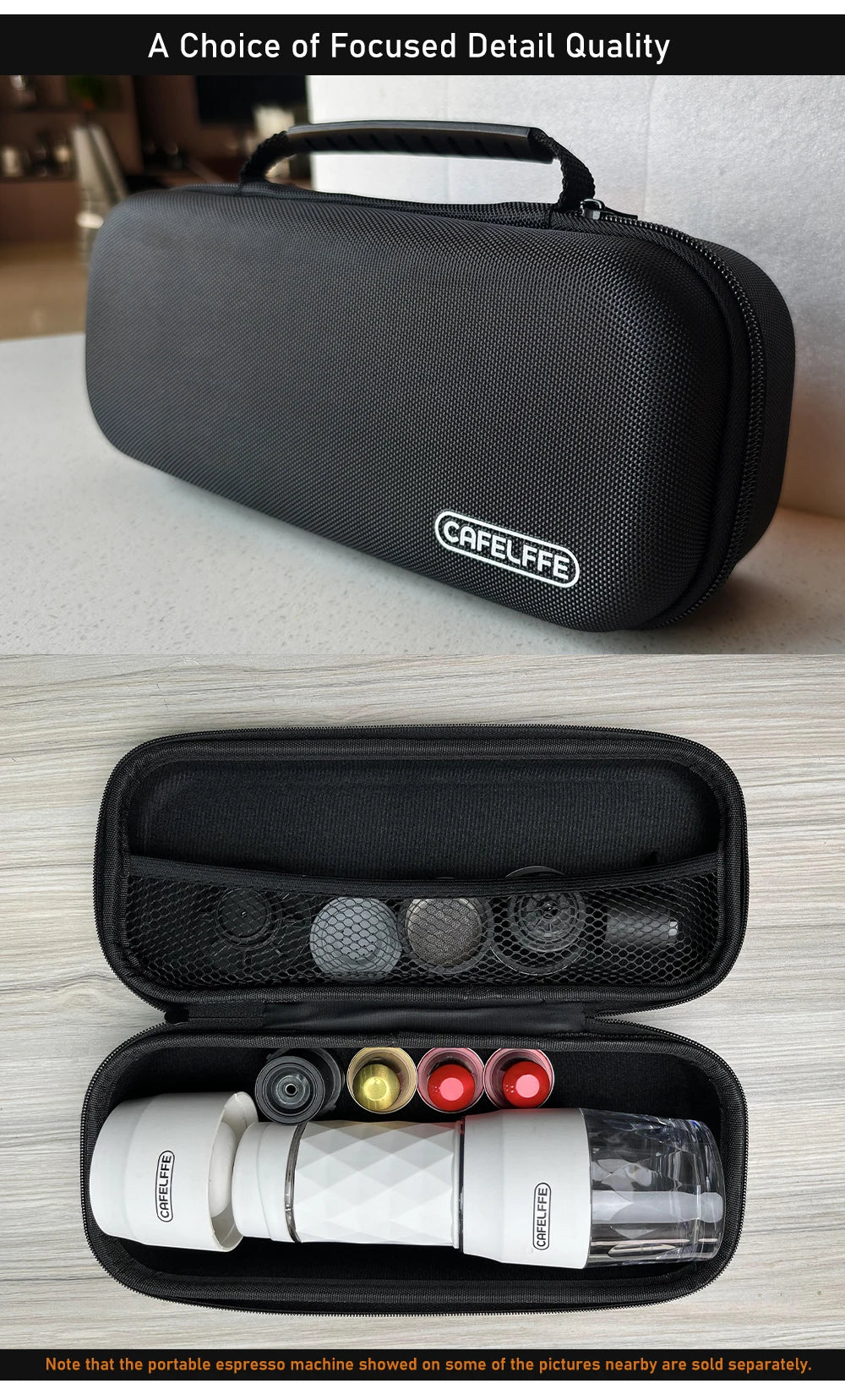 Cafelffe Portable Coffee Machine with Travel Bag - Compact Espresso Maker
