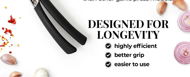 Stainless Steel Garlic Press Set - Professional Mincer with Cleaning Brush