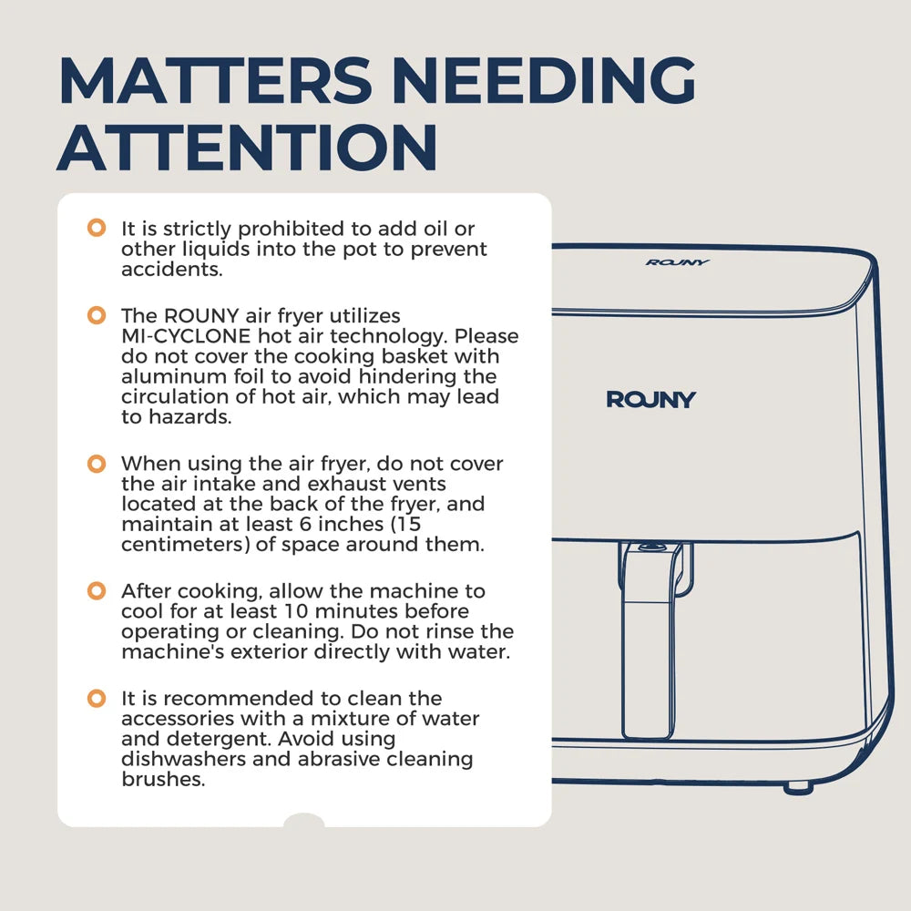 5L Air Fryer - Electric Oil-Free Fryer with Touch Control and Visible Window