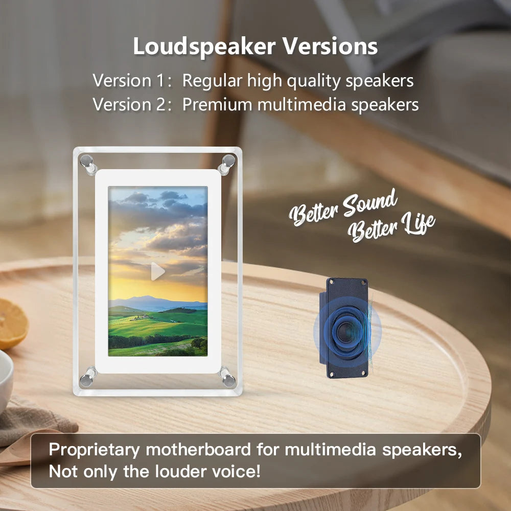 5 Inch Digital Photo Frame - Acrylic IPS Screen Battery Powered Picture Frame