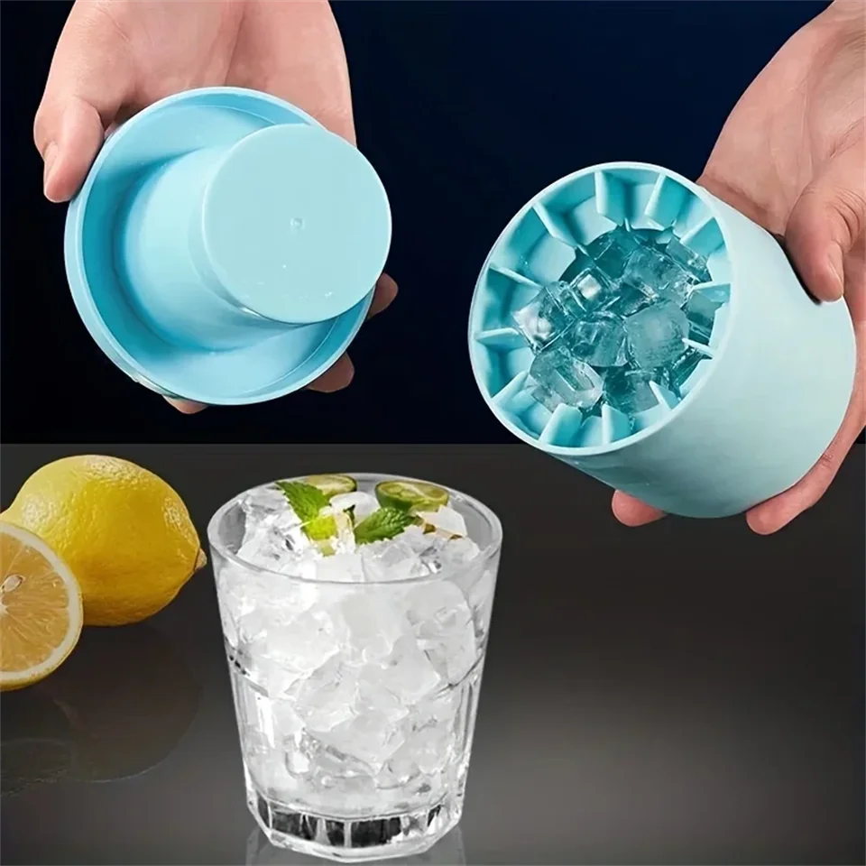Food Grade Silicone Ice Cube Maker - Cylinder Ice Mold Tray