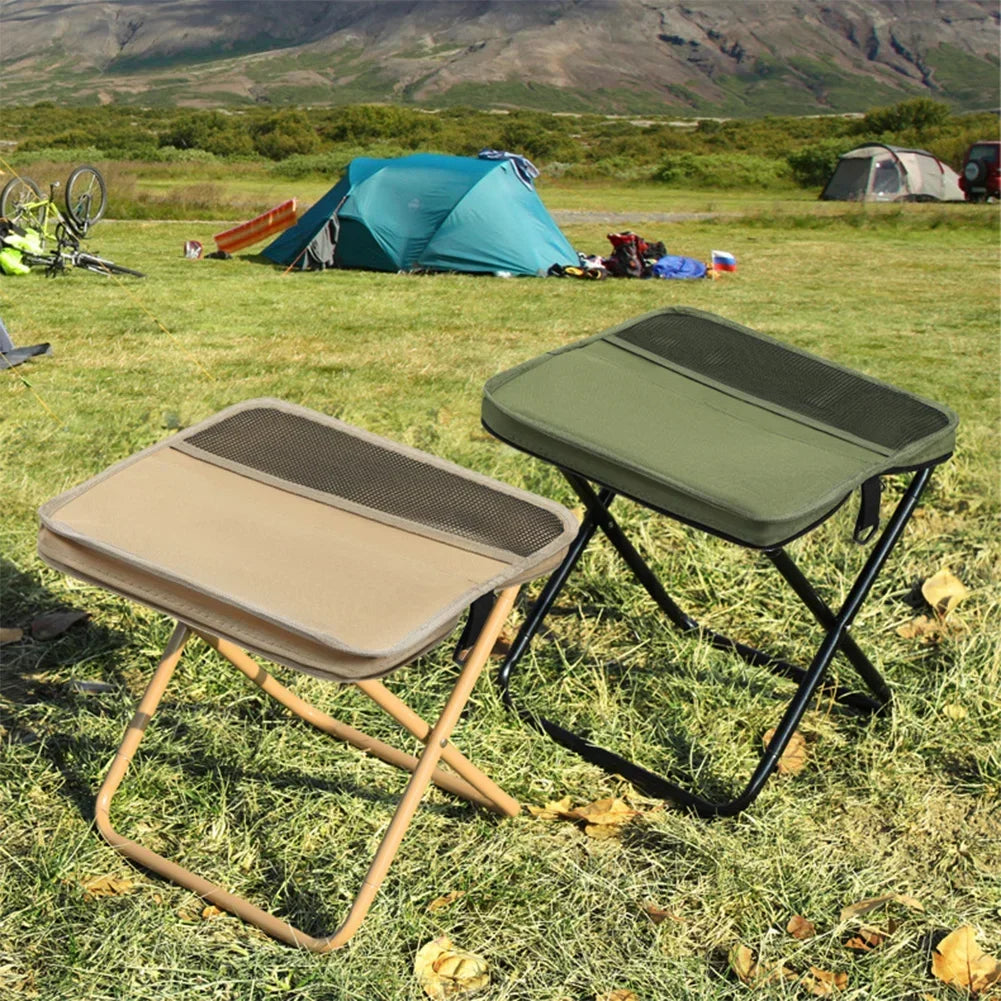 Foldable Camping Stool - Portable Backpack Chair for Outdoor Fishing Travel