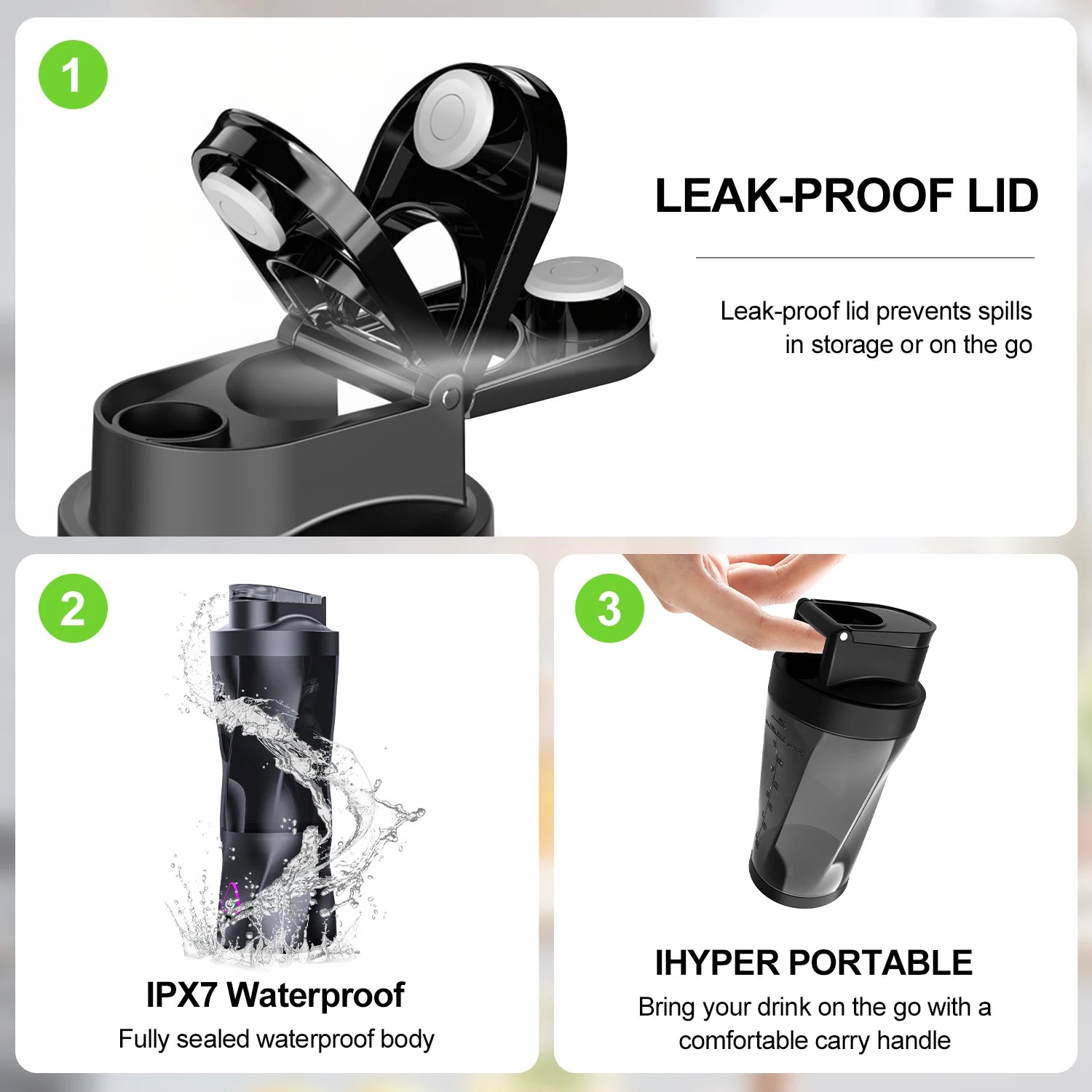 Portable Blender 700ML - USB Rechargeable Juicer for Smoothies Shakes