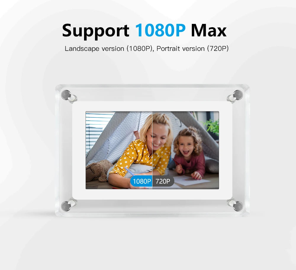 5 Inch Digital Photo Frame - Acrylic IPS Screen Battery Powered Picture Frame