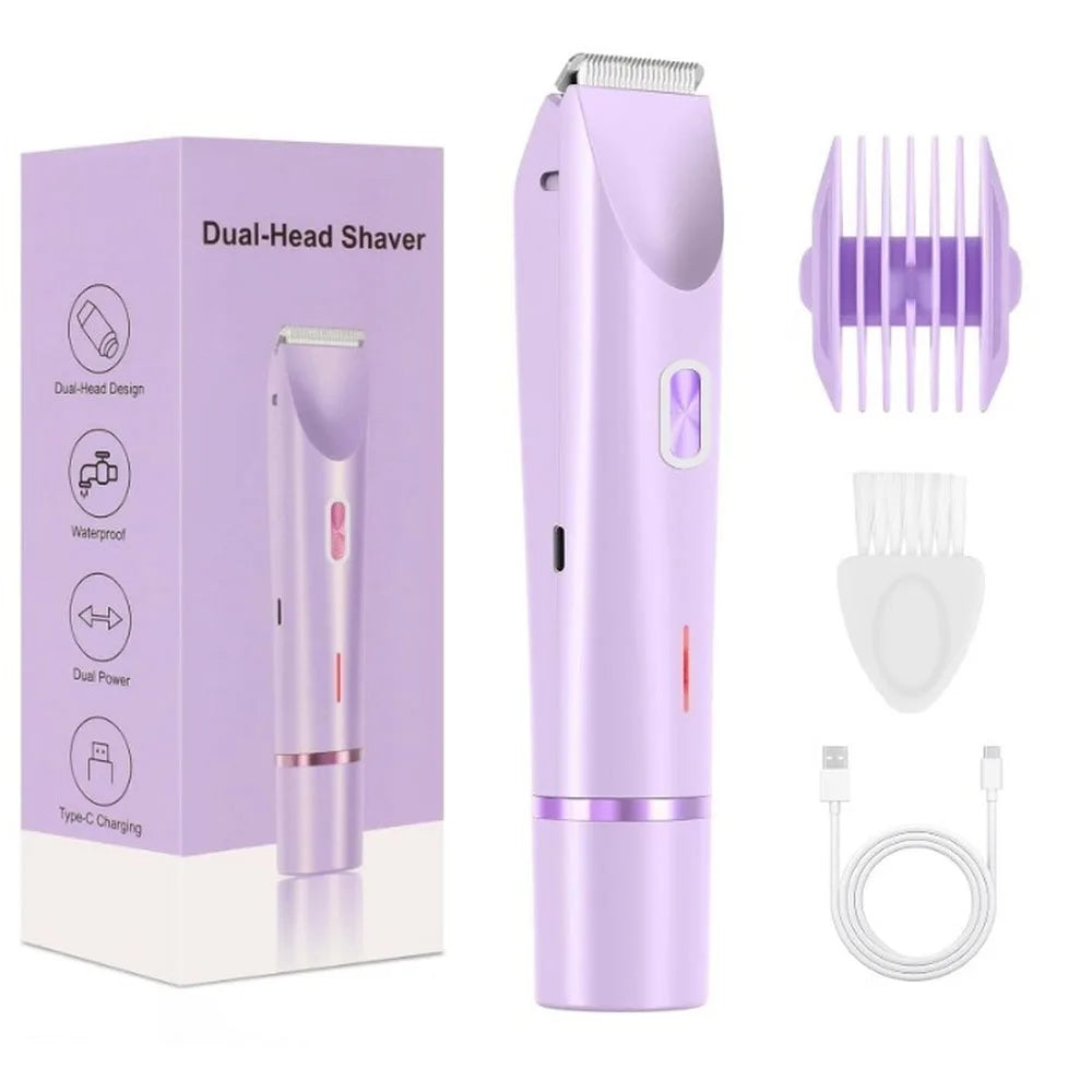 Electric Body Shaver - Dual Head Rechargeable Hair Remover Trimmer
