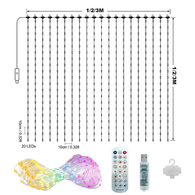 WiFi Smart LED Curtain Lights - App Controlled String Lights
