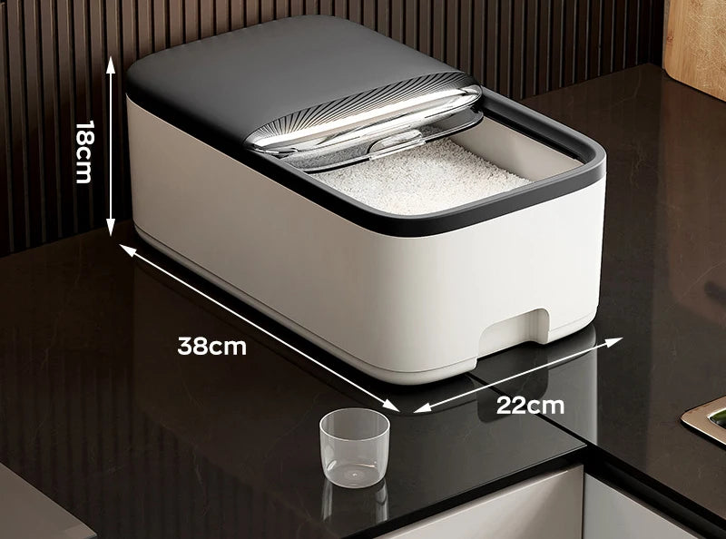 10KG Rice Storage Container - Airtight Cereal Dispenser Box