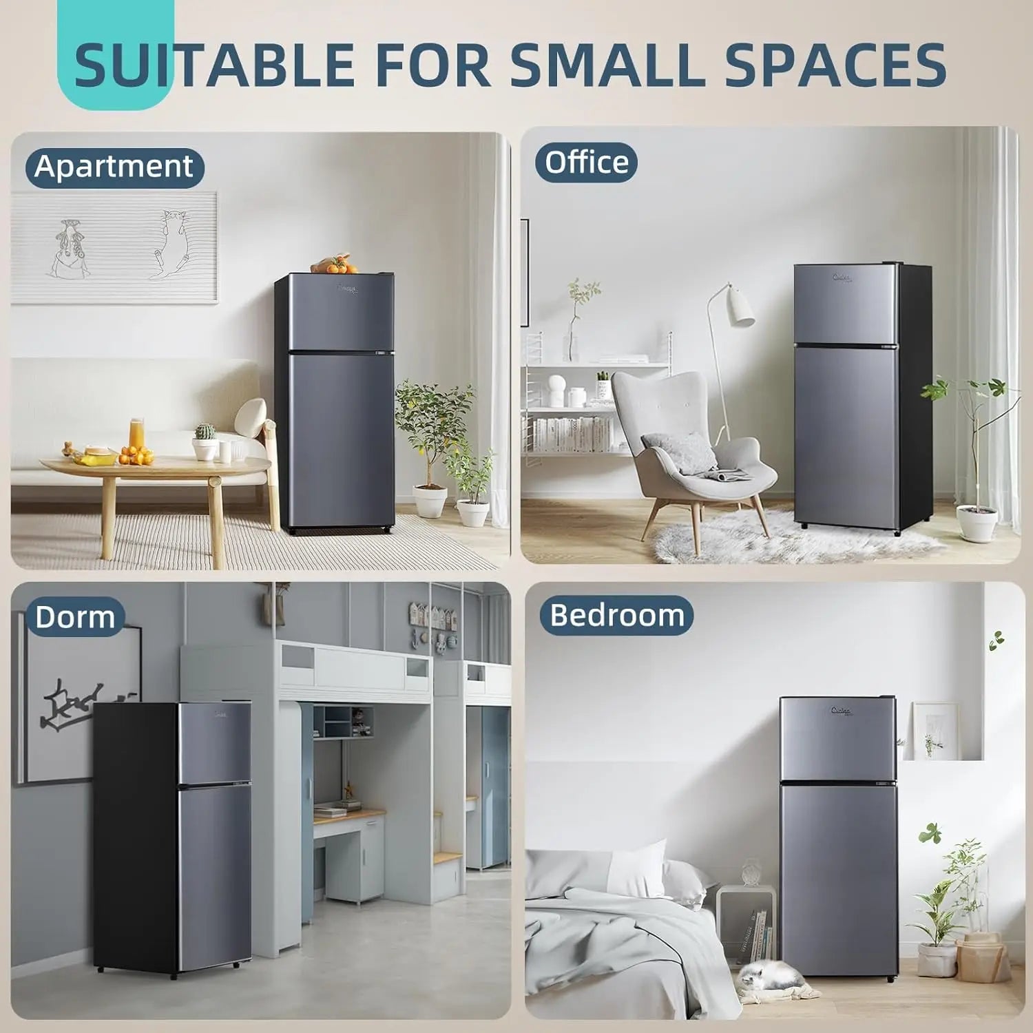 Mini Refrigerator 4.2 Cu.Ft - Compact Fridge with Freezer for Office Dorm