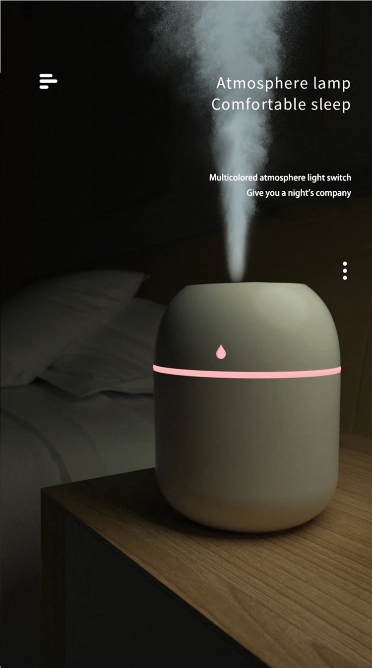 Mini Portable Air Humidifier - USB Water Drop Ultrasonic Mist Diffuser