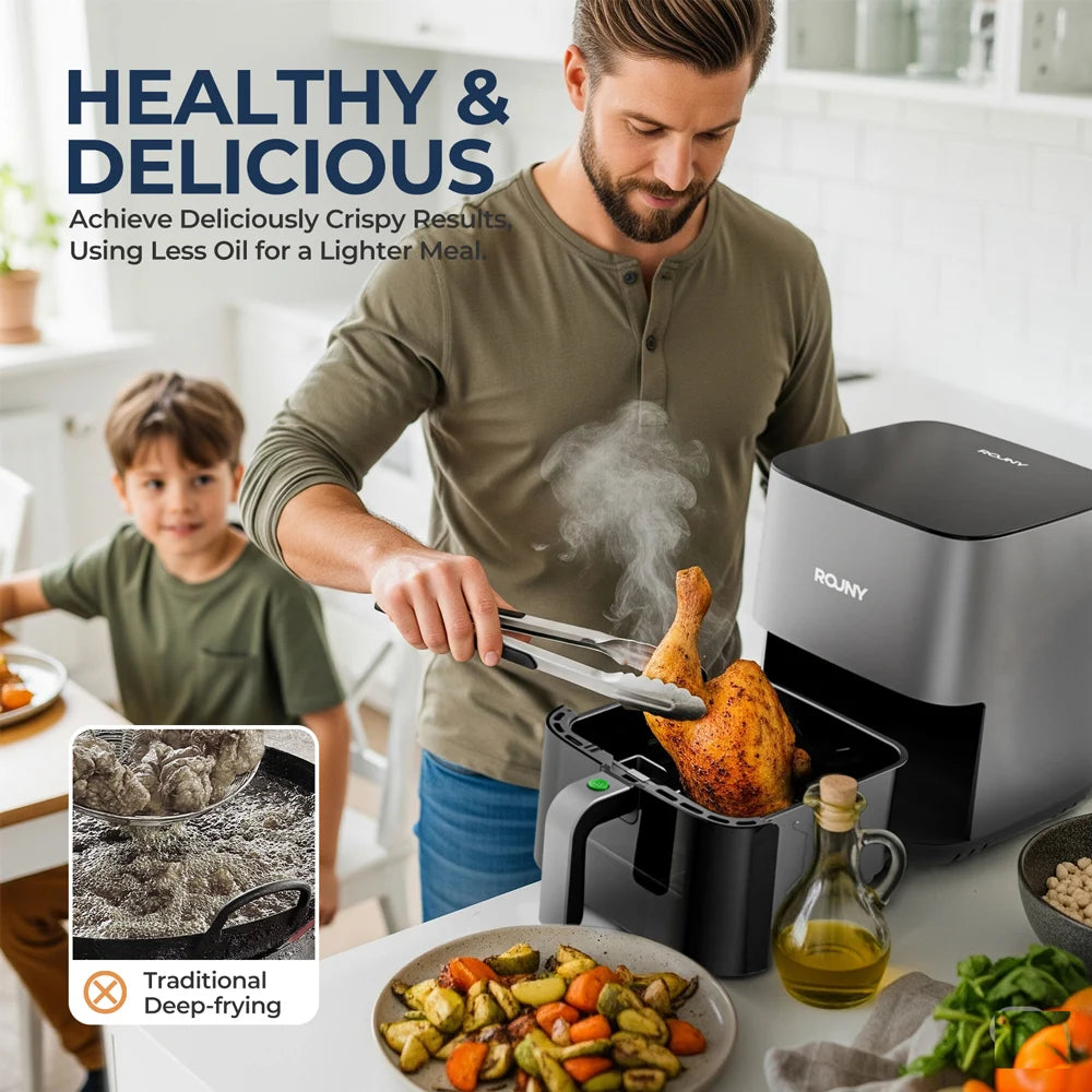 5L Air Fryer - Electric Oil-Free Fryer with Touch Control and Visible Window