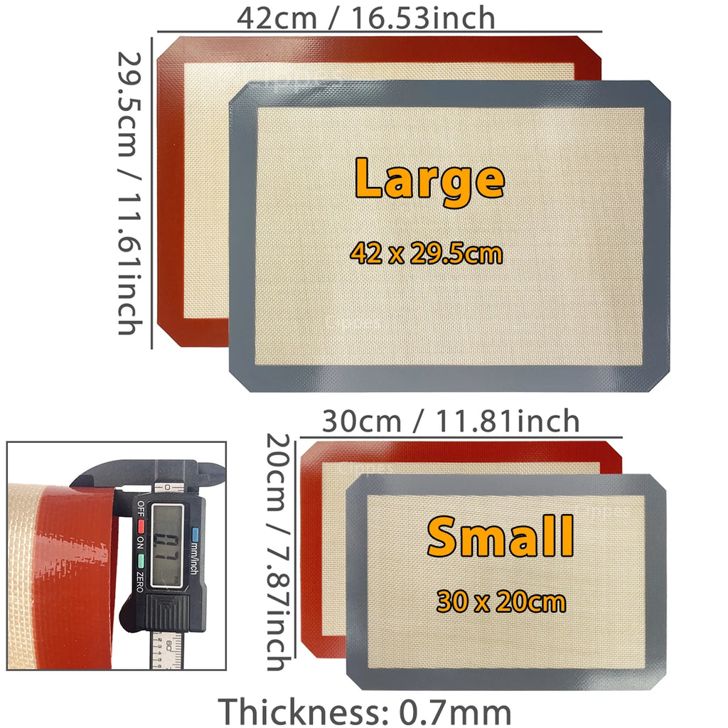 Silicone Baking Mats Set - Reusable Non-Stick Oven Liners