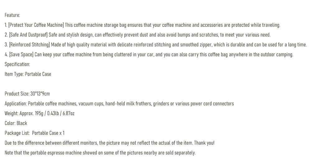 Cafelffe Portable Coffee Machine with Travel Bag - Compact Espresso Maker