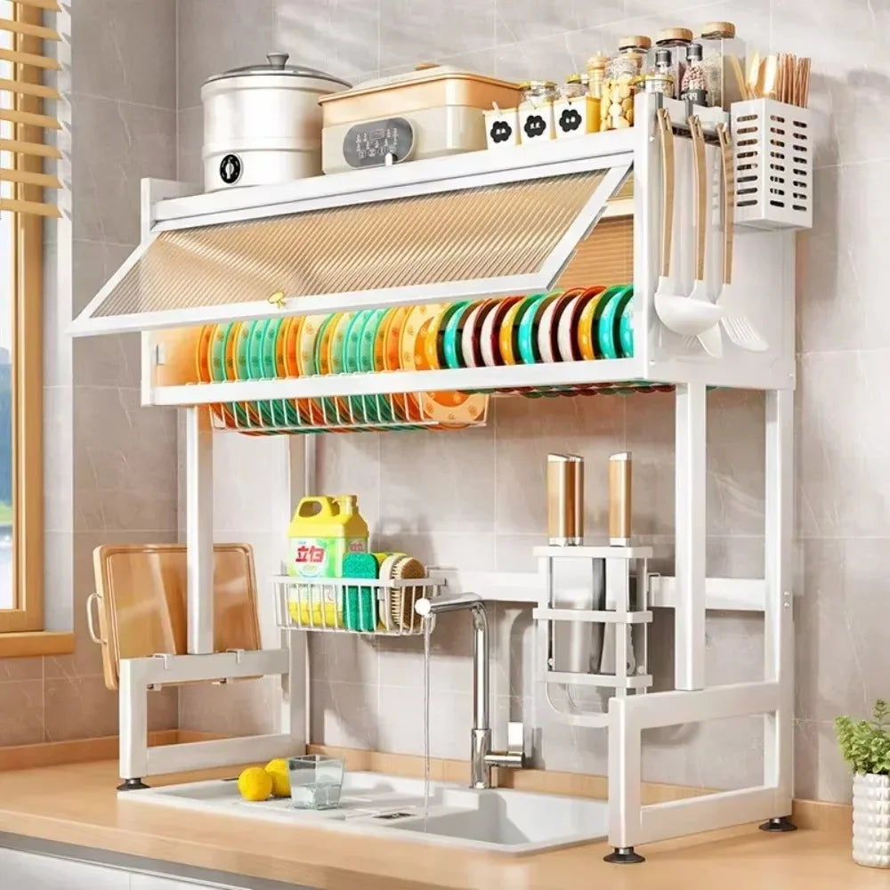 Sink Dish Drying Rack Cabinet - Over Sink Organizer Shelf