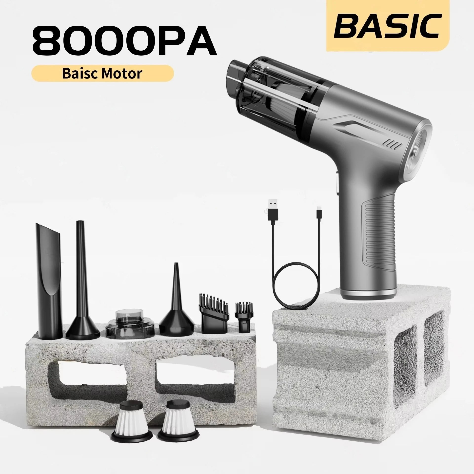 CENRR 98000PA Car Vacuum Cleaner - Cordless Handheld High Power