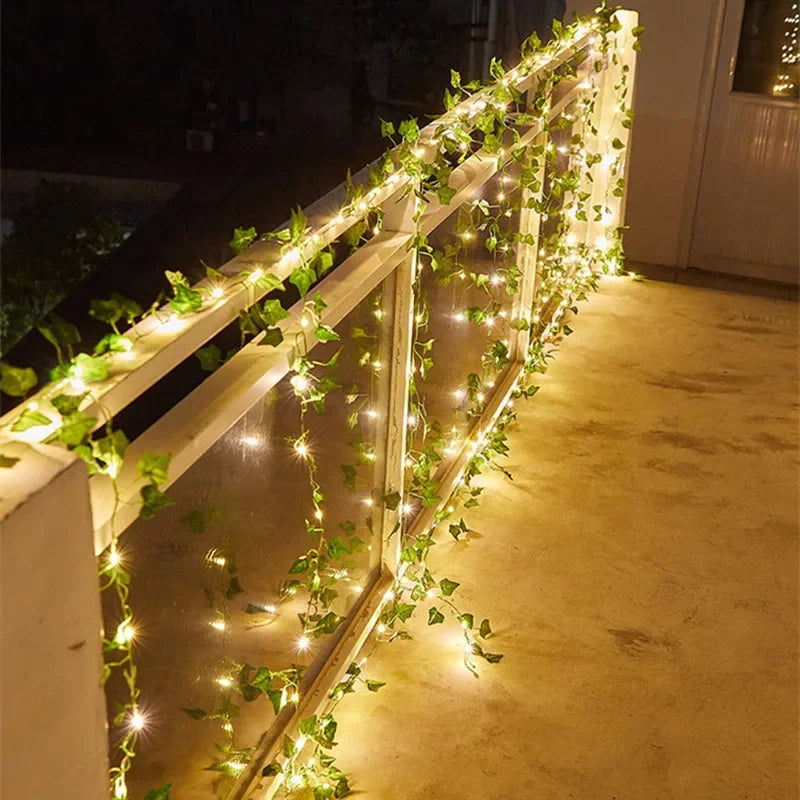Flower Green Leaf String Lights - Decorative LED Fairy Lights