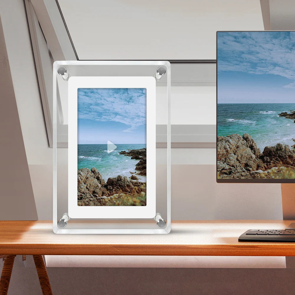 5 Inch Digital Photo Frame - Acrylic IPS Screen Battery Powered Picture Frame