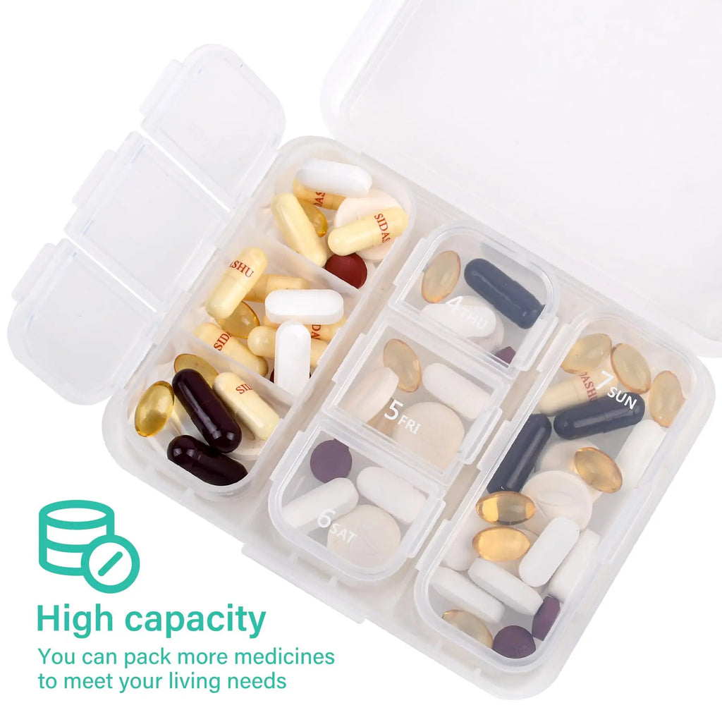 Pill Storage Box - Weekly Medication Organizer Container