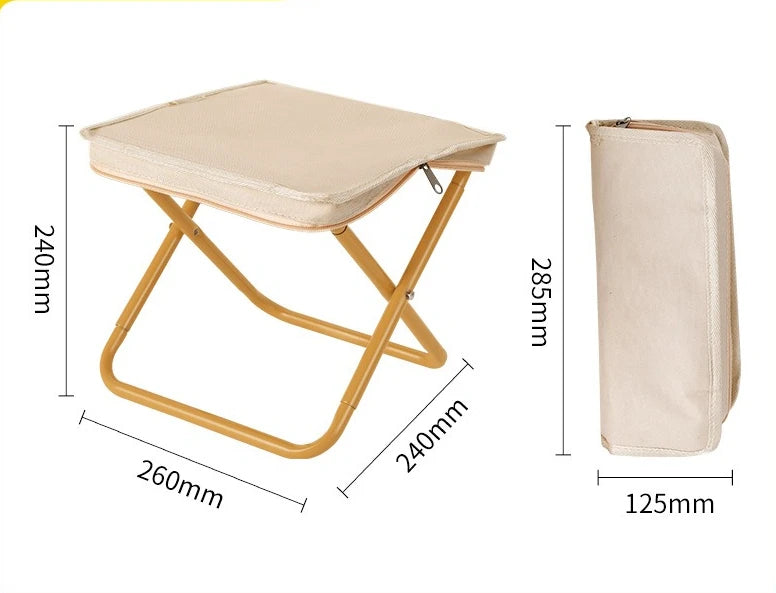 Foldable Camping Stool - Portable Backpack Chair for Outdoor Fishing Travel