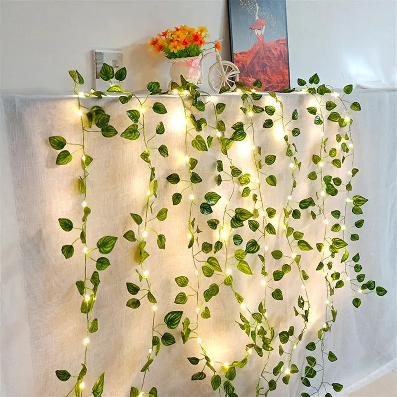 Flower Green Leaf String Lights - Decorative LED Fairy Lights