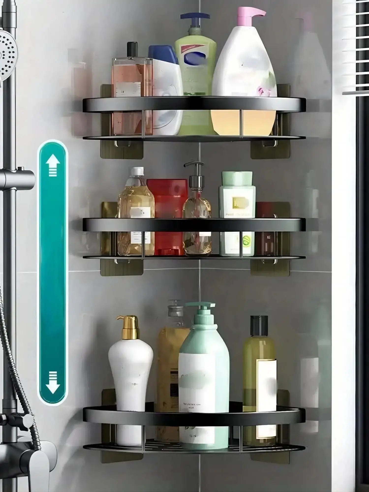 Triangle Bathroom Corner Shelf - Wall Mount Storage Organizer Rack