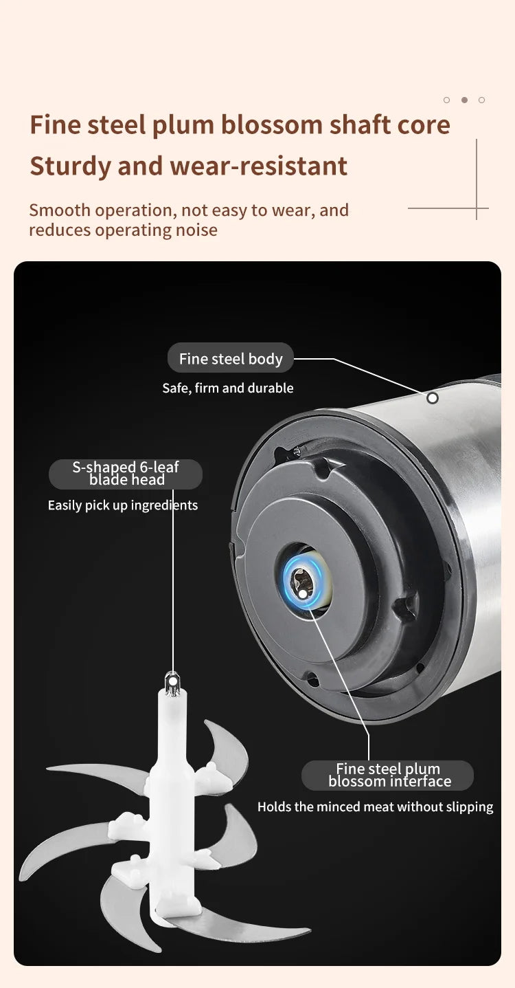 5L Electric Food Chopper - Vegetable Processor Meat Grinder Mixer