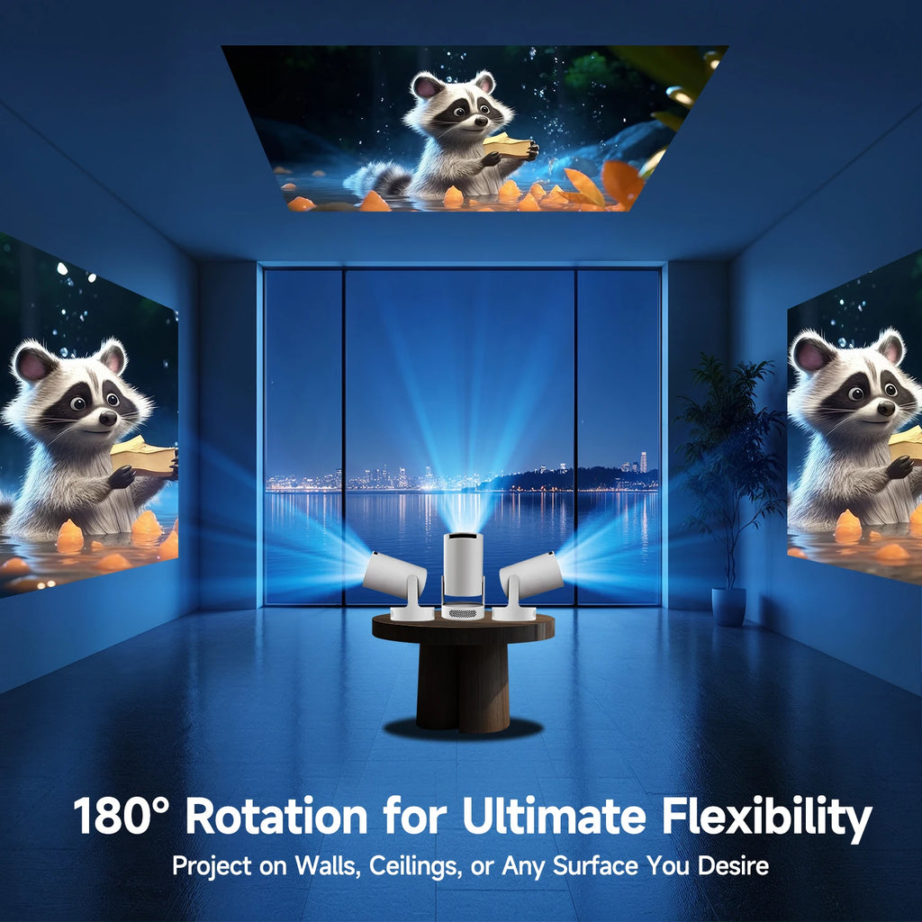 Portable Projector 4K - Android 11 WiFi 6 8000 Lumens Outdoor Home Theater