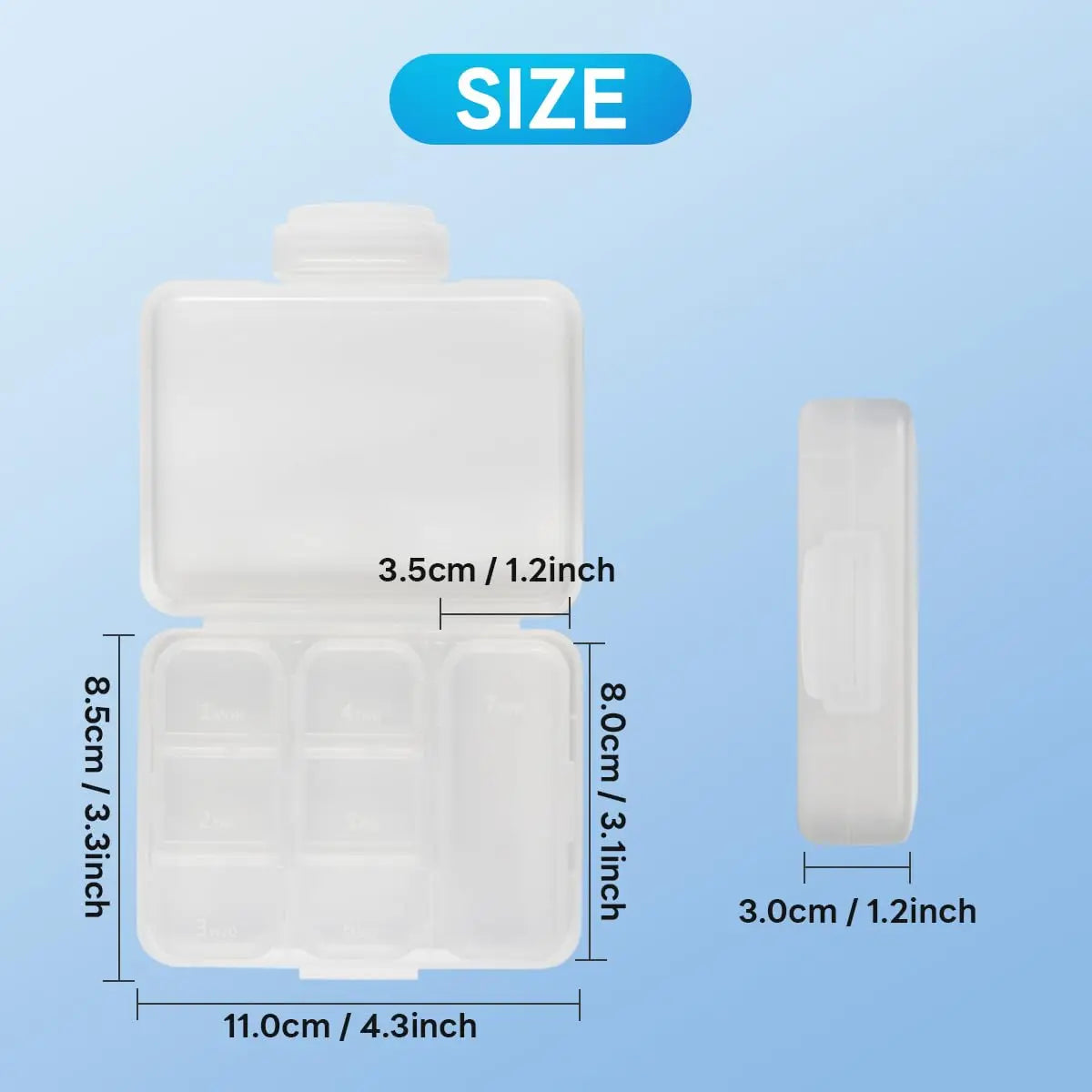 Pill Storage Box - Weekly Medication Organizer Container