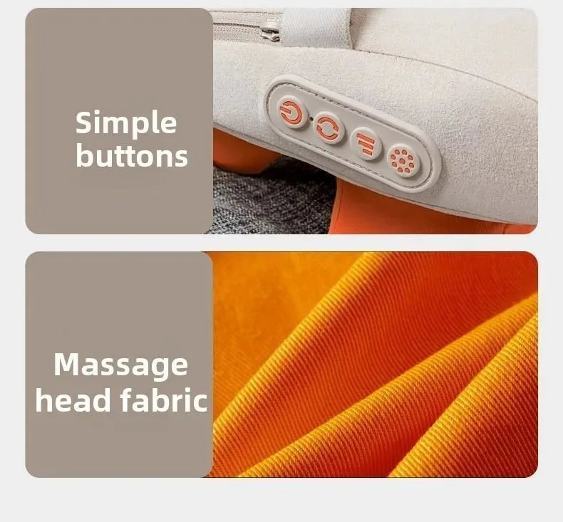 Electric Massage Pillow - Wireless Shiatsu Neck Back Massager with Heating