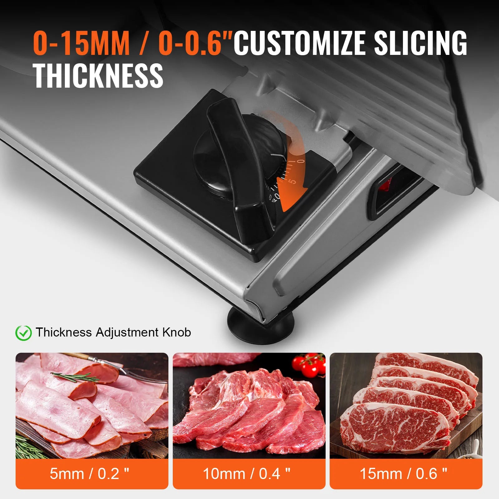 Electric Meat Slicer - Stainless Steel Deli Food Slicer for Home Use