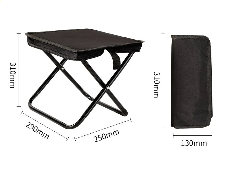 Foldable Camping Stool - Portable Backpack Chair for Outdoor Fishing Travel