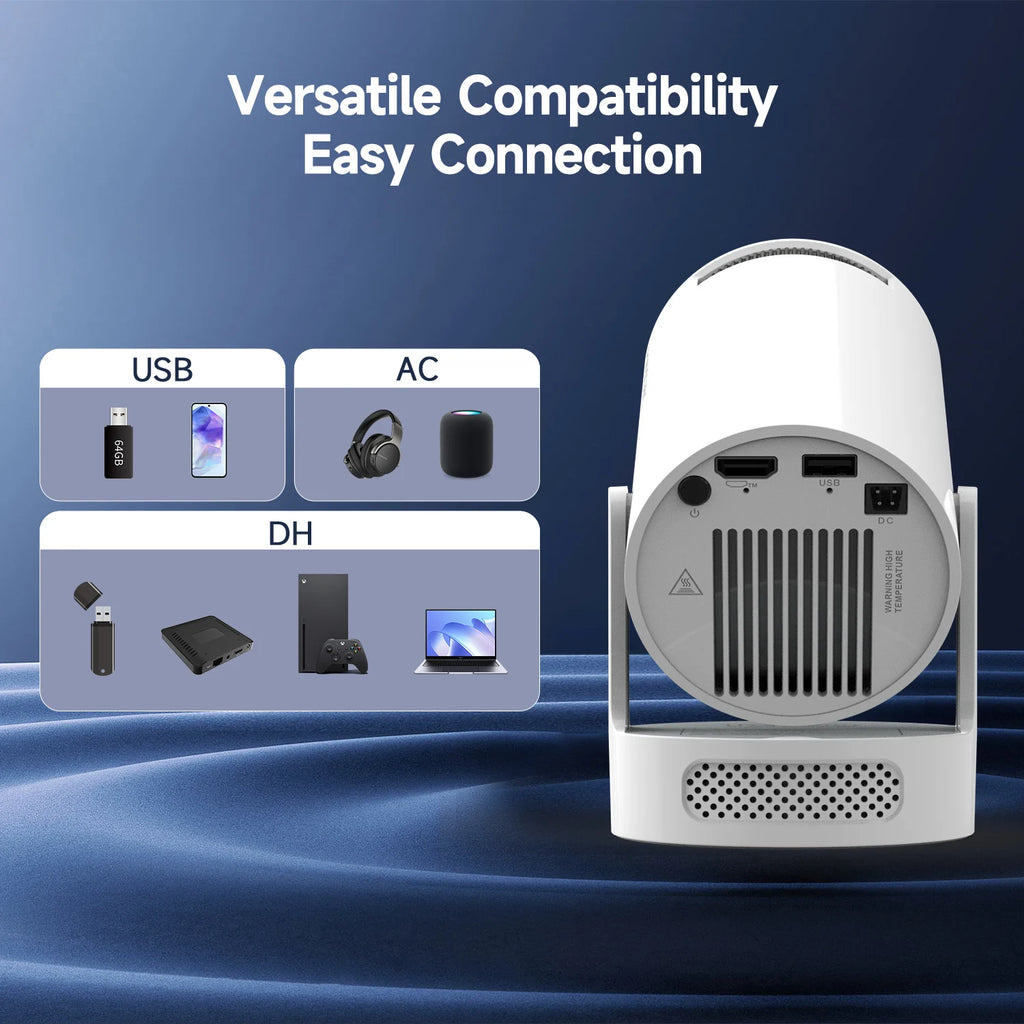 Portable Projector 4K - Android 11 WiFi 6 8000 Lumens Outdoor Home Theater