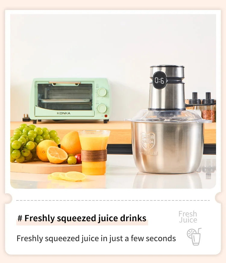 5L Electric Food Chopper - Vegetable Processor Meat Grinder Mixer