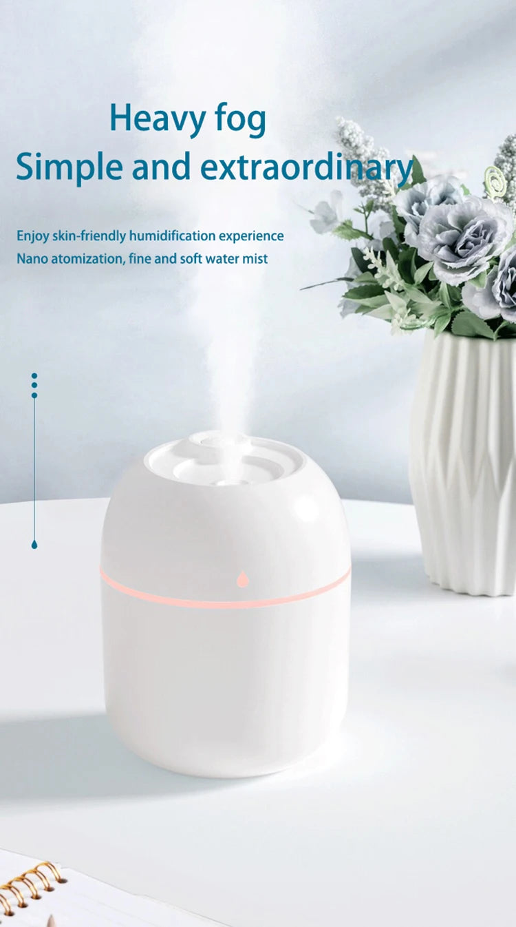 Mini Portable Air Humidifier - USB Water Drop Ultrasonic Mist Diffuser