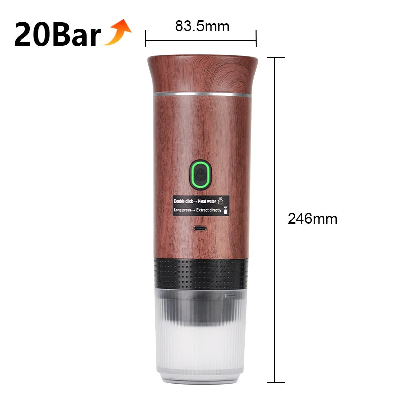 Portable Espresso Machine - Wireless 3-in-1 Coffee Maker for Car Home Camping