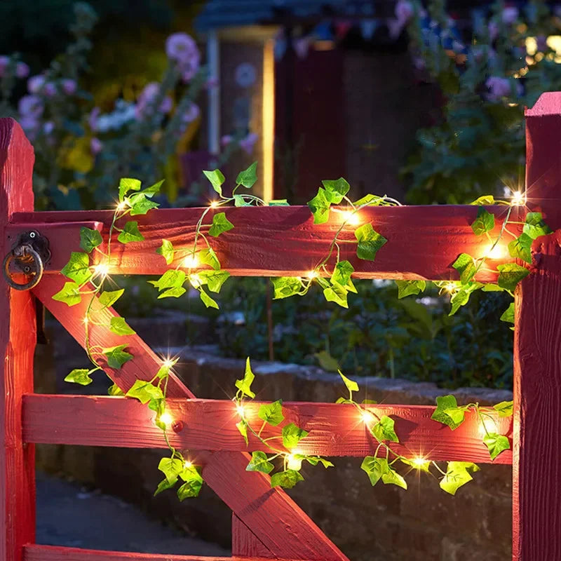 Flower Green Leaf String Lights - Decorative LED Fairy Lights