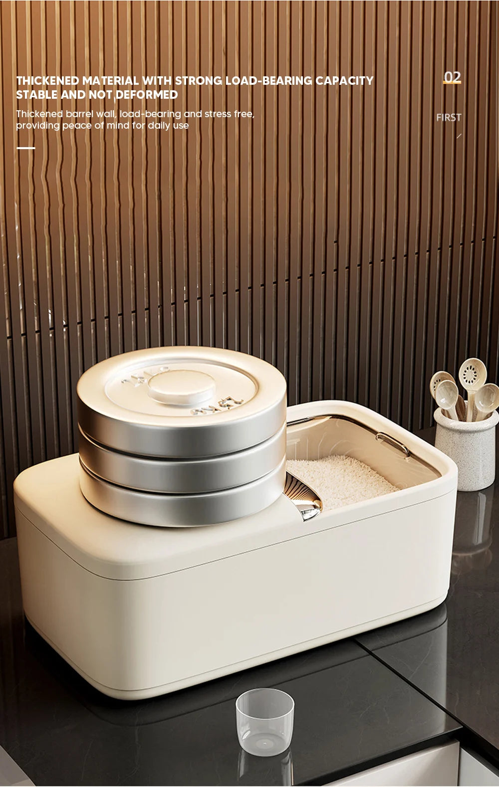 10KG Rice Storage Container - Airtight Cereal Dispenser Box