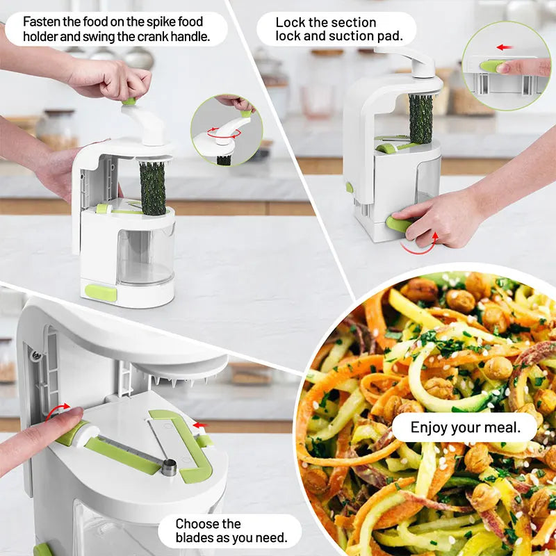 5 Blade Vegetable Spiralizer - Handheld Zucchini Noodle Maker Slicer