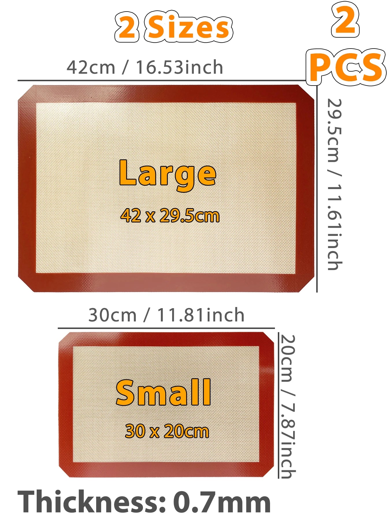 Silicone Baking Mats Set - Reusable Non-Stick Oven Liners