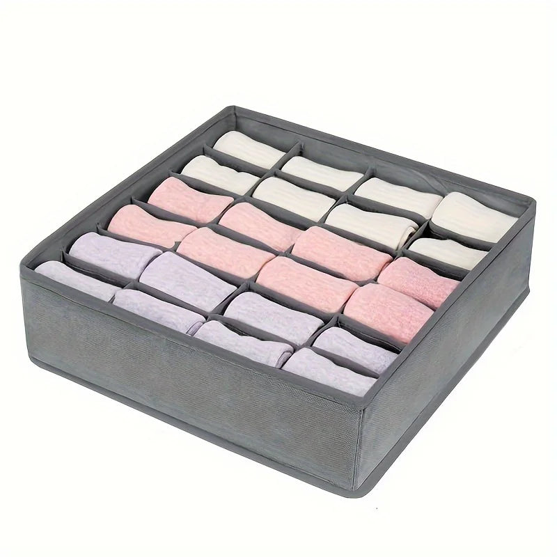 Fabric Storage Box with 24 Compartments - Drawer Organizer for Underwear Socks