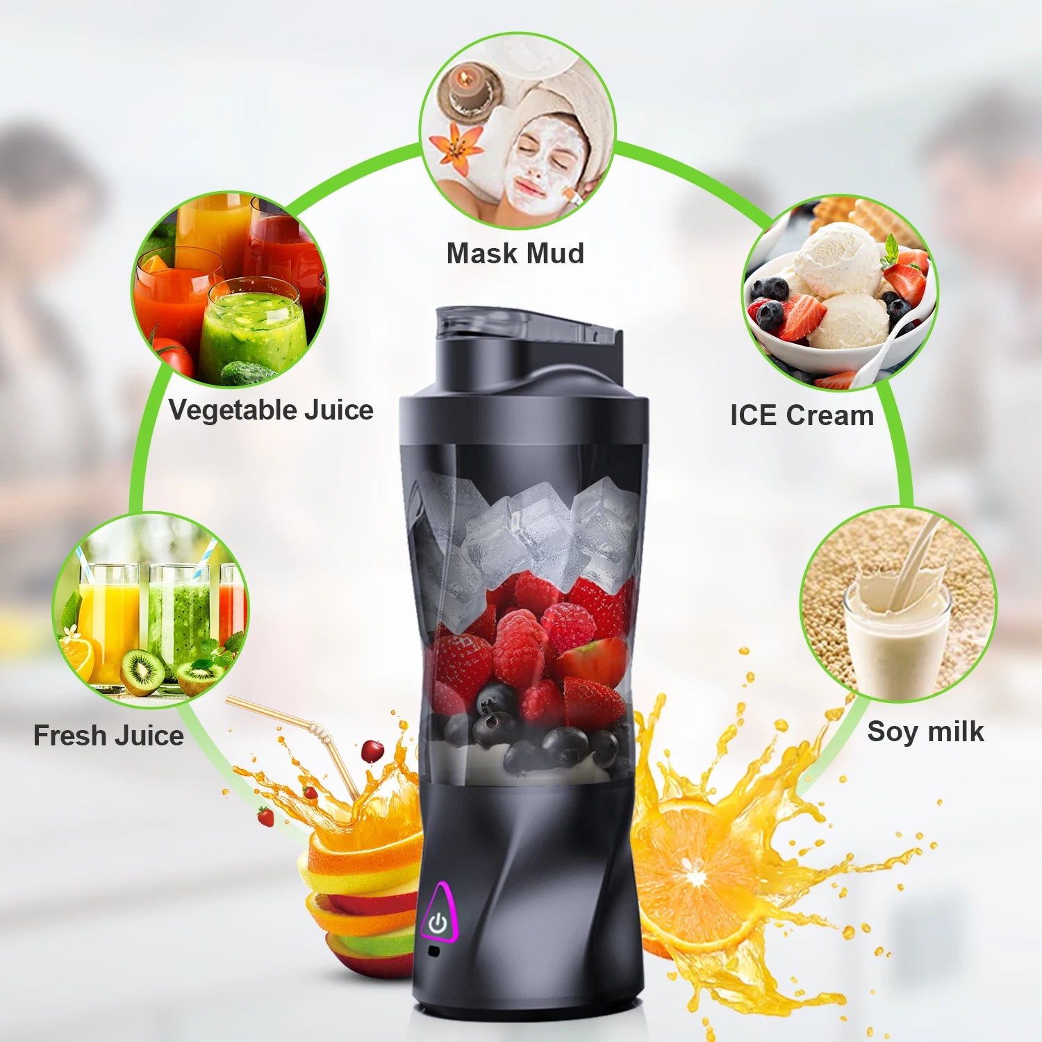Portable Blender 700ML - USB Rechargeable Juicer for Smoothies Shakes