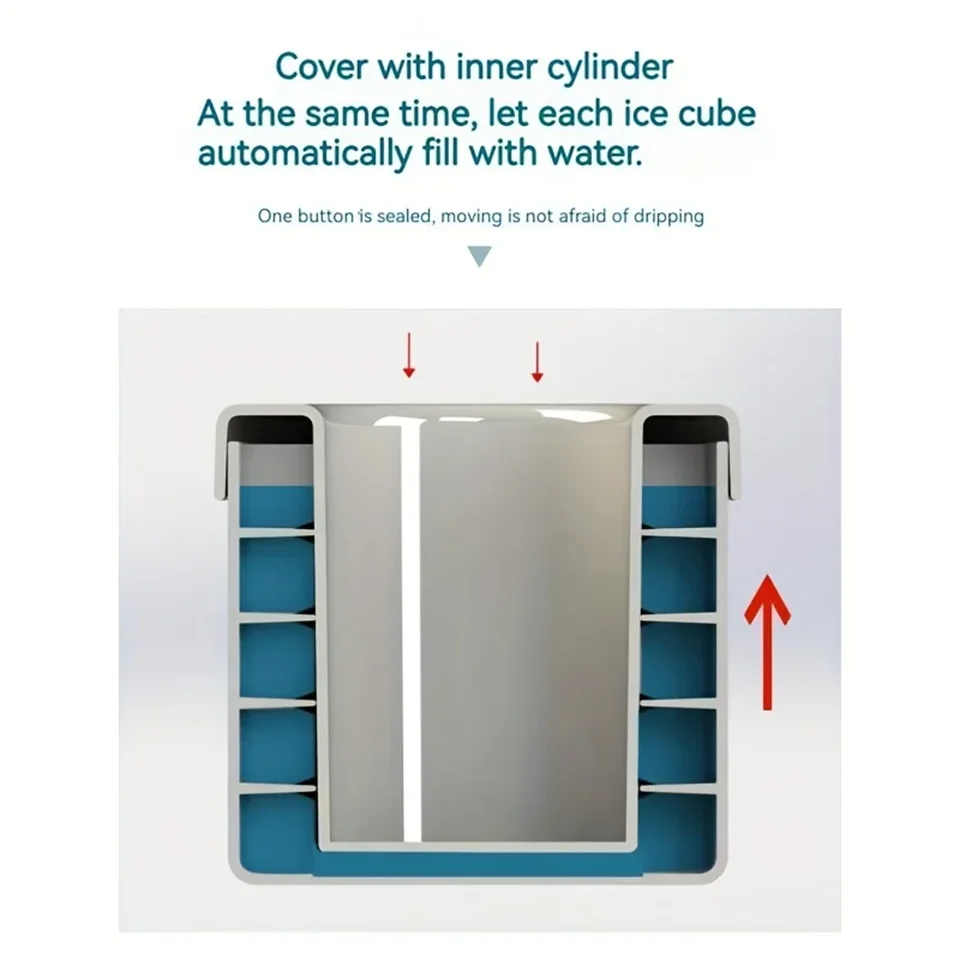 Food Grade Silicone Ice Cube Maker - Cylinder Ice Mold Tray