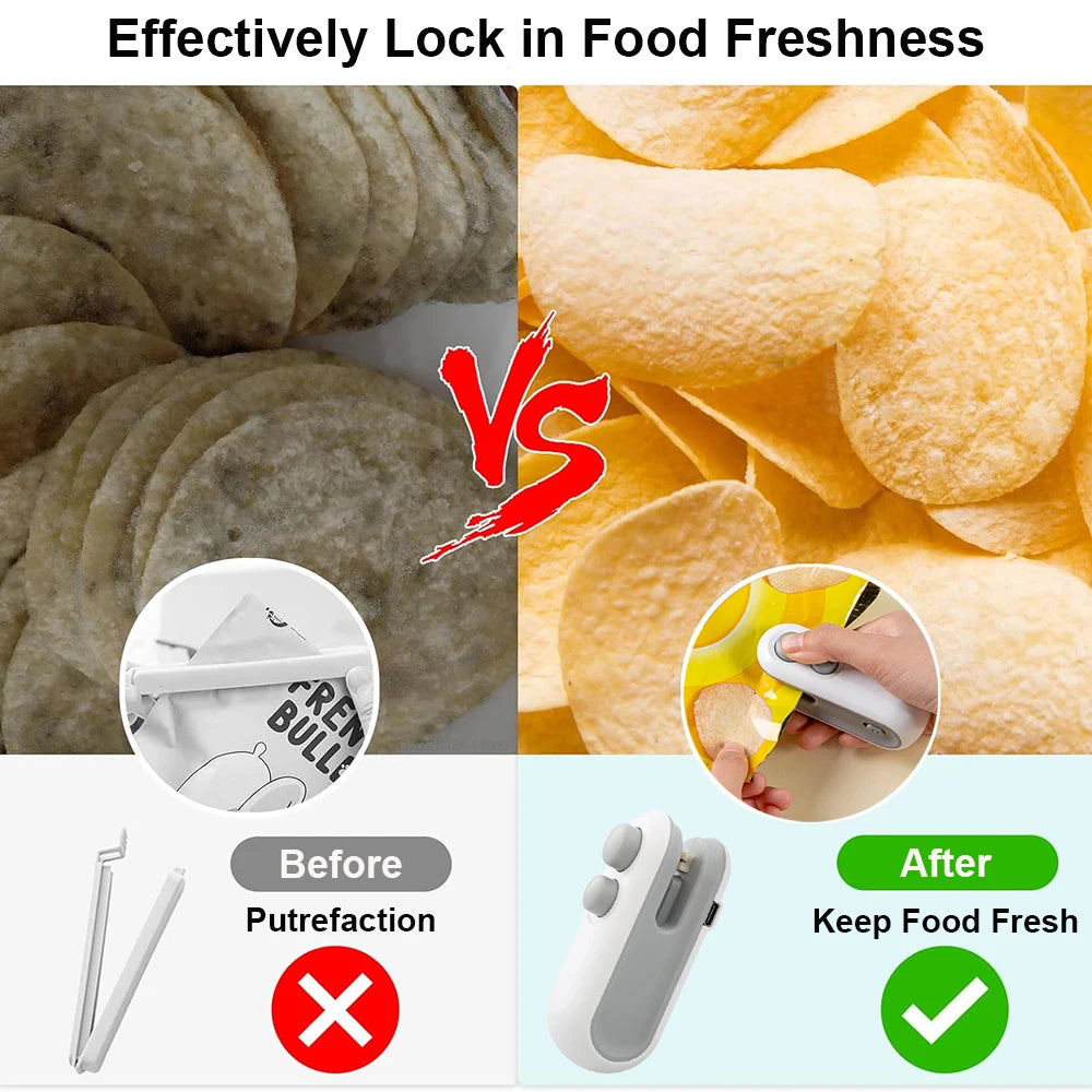 Handheld Bag Sealer - Mini Heat Vacuum Sealer for Food Storage