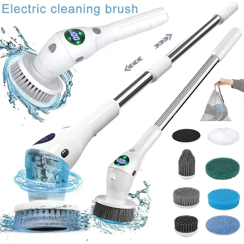 Multifunctional Electric Cleaning Brush - Rechargeable Scrubber for Bathroom Kitchen