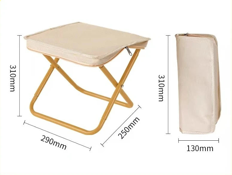 Foldable Camping Stool - Portable Backpack Chair for Outdoor Fishing Travel