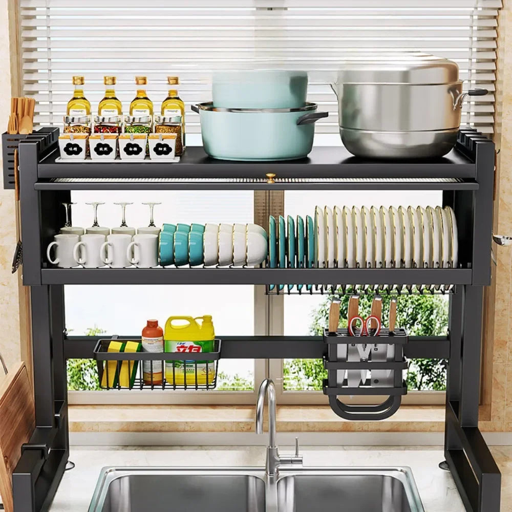 Sink Dish Drying Rack Cabinet - Over Sink Organizer Shelf
