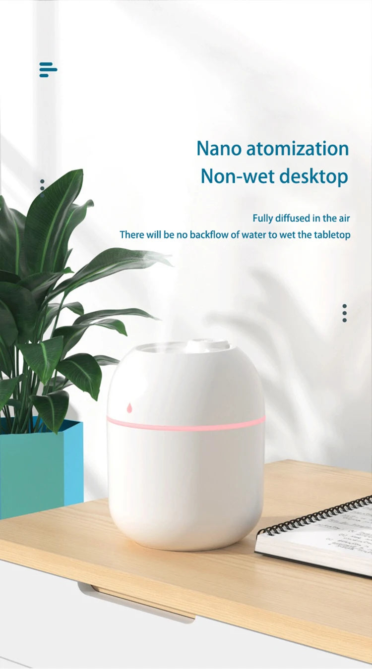 Mini Portable Air Humidifier - USB Water Drop Ultrasonic Mist Diffuser