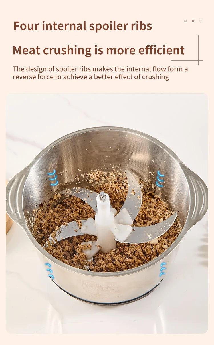 5L Electric Food Chopper - Vegetable Processor Meat Grinder Mixer