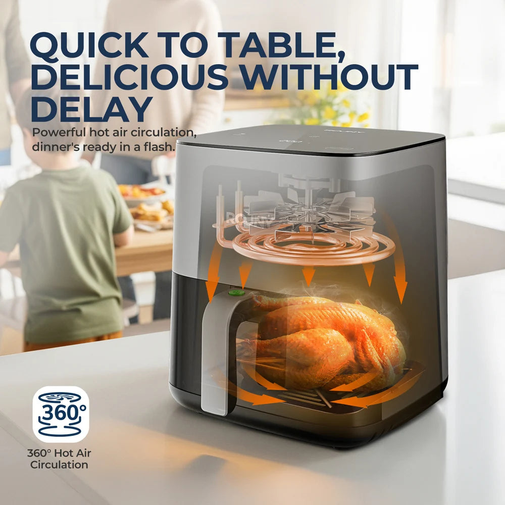 5L Air Fryer - Electric Oil-Free Fryer with Touch Control and Visible Window