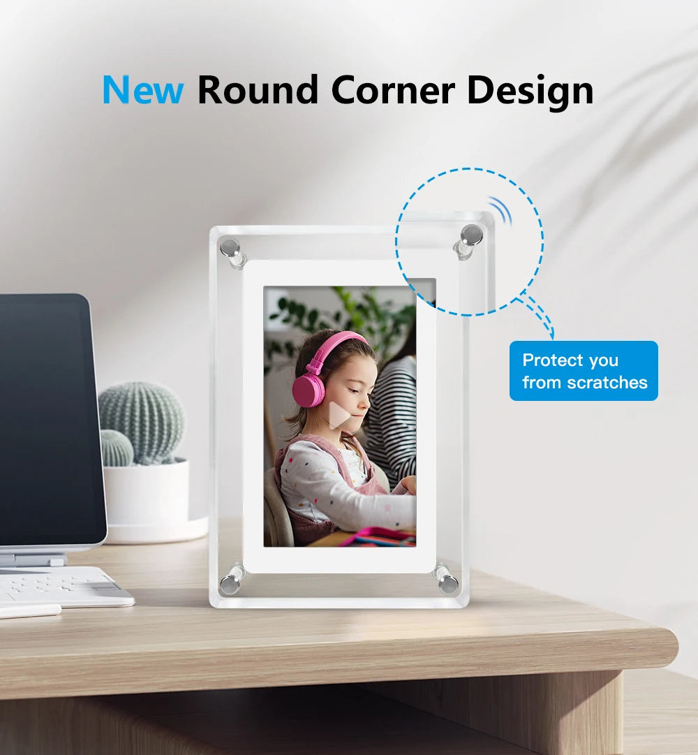 5 Inch Digital Photo Frame - Acrylic IPS Screen Battery Powered Picture Frame